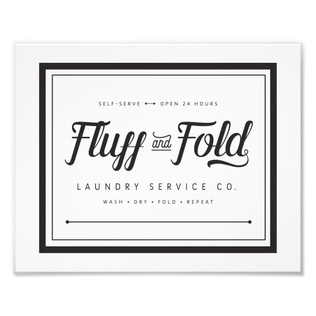 Fluff and Fold Laundry Photo Print (Front)