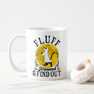 Fluff Around and Find Out, Scary Cat Halloween Coffee Mug