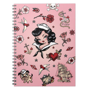 Fluff Suzy Sailor Notebook in Pink