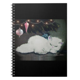 Fluff the Kitten sleeping under the tree. Notebook