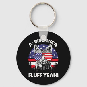 Fluff Yeah Patriotic American 4th Of July G  Keychain