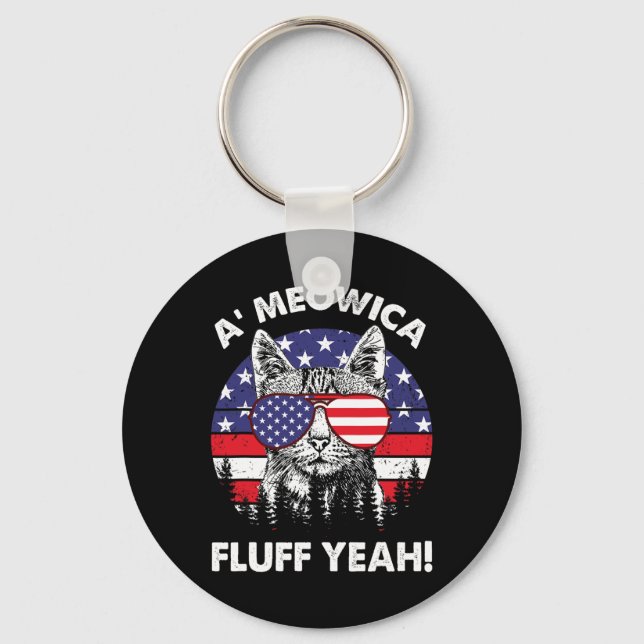 Fluff Yeah Patriotic American 4th Of July G  Keychain (Front)