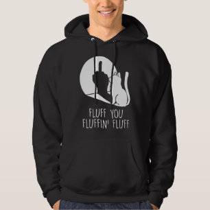 Fluff You Cat Middle Finger Waving Cat Hoodie
