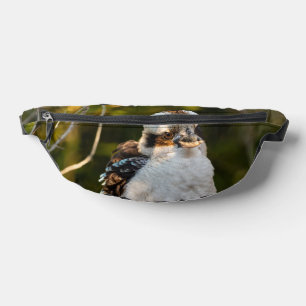 Fluffed up laughing kookaburra fanny pack