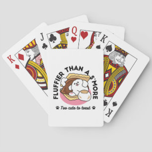 Fluffier Than a S’more – Cute Dog and Dessert Pun Playing Cards