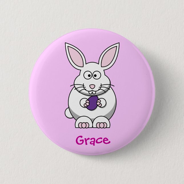 Fluffly bunny 2 inch round button (Front)