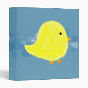 Fluffy Baby Chick Blue Avery Binder - 1 inch