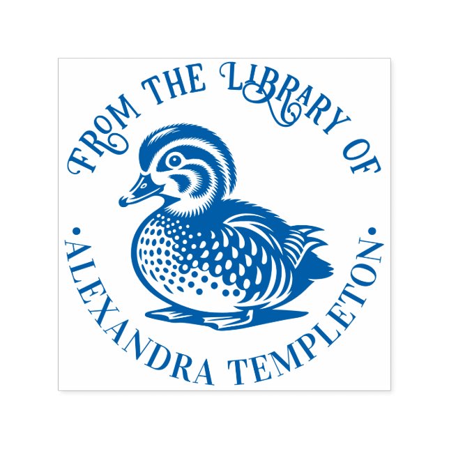 Fluffy Baby Duck Duckling Library Book Name Self-inking Stamp (Design)