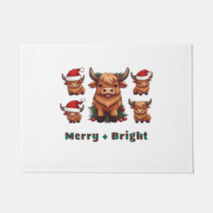 Fluffy Baby Highland Cow Drink Coffee Oversized T- Doormat