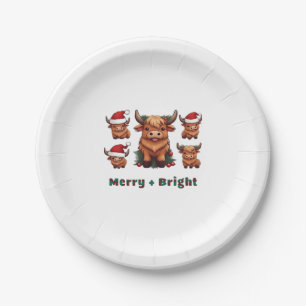 Fluffy Baby Highland Cow Drink Coffee Oversized T- Paper Plate