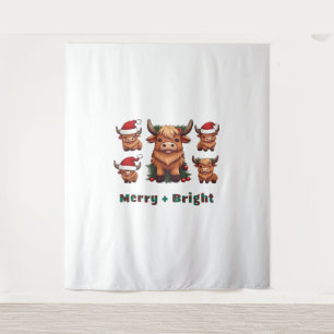 Fluffy Baby Highland Cow Drink Coffee Oversized T- Tapestry