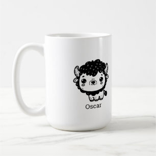 Fluffy Bison Baby - Kawaii Farm Animal Art Coffee Mug