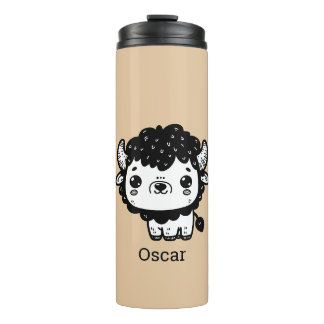 Fluffy Bison Baby - Kawaii Farm Animal Art Thermal Tumbler