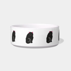 Fluffy Black Kitty Cats Cute Bowl