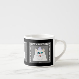 Fluffy Blanc Chat Espresso Mug