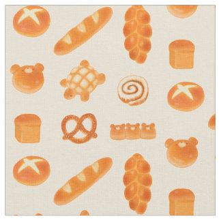Fluffy Bread Bakery Hand Drawn Art Pattern Fabric