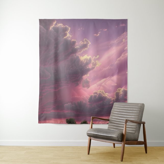Fluffy Bright Clouds Tapestry (In Situ)