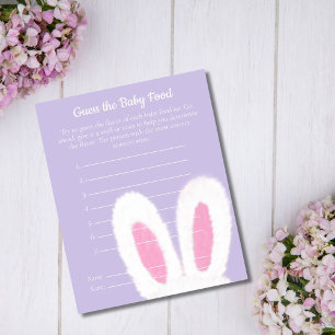 Fluffy bunny baby shower Guess the Baby Food Game