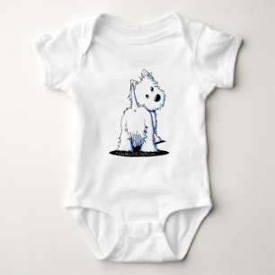Fluffy Butt Westie Baby Bodysuit