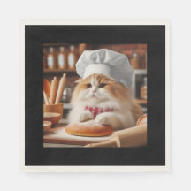 Fluffy cat baking bread