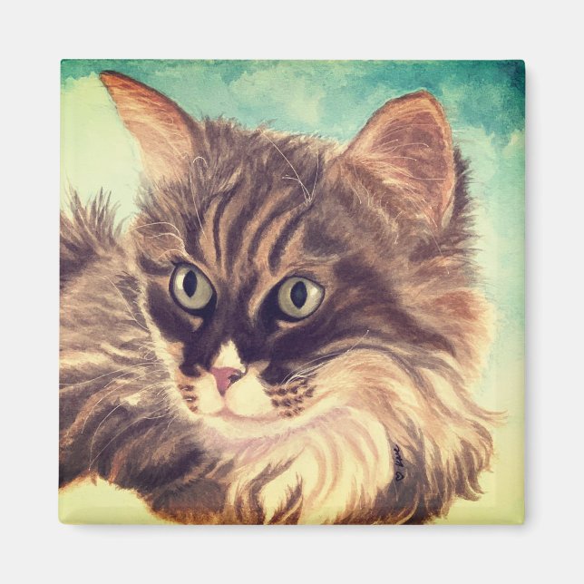 Fluffy Cat cloud magnet (Front)