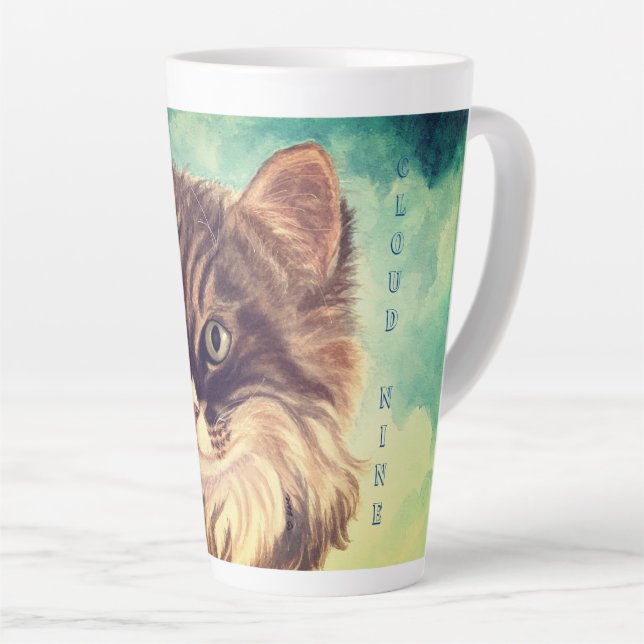Fluffy Cat Cloud Neuf Latte Mug (Angle droit)