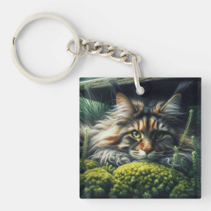 Fluffy Cat Keychain