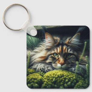 Fluffy Cat Keychain