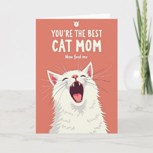 Fluffy Cat Mom Yell Card