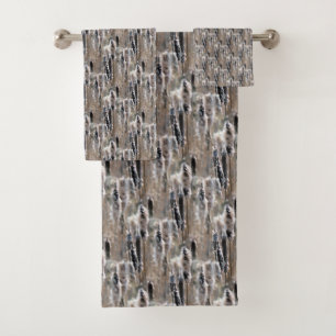 Fluffy Cattails Nature Pattern Bath Towel Set
