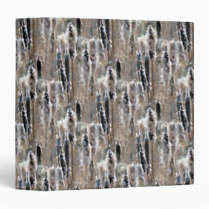 Fluffy Cattails Nature Pattern  Binder