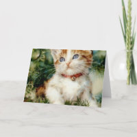 Fluffy christmas cat Watercolor