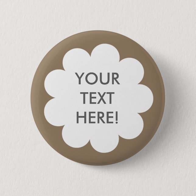 FLUFFY CLOUD BUTTON BROWN (Front)