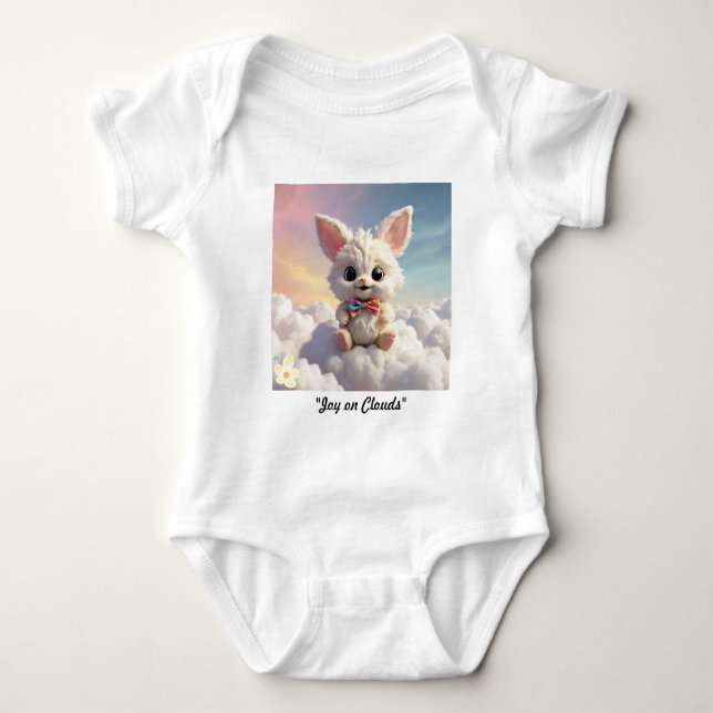 Fluffy Cloud Hopper Baby Bodysuit (Front)