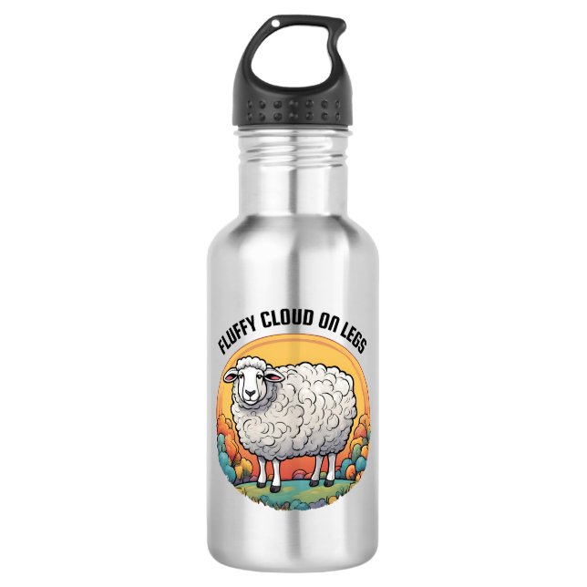 Fluffy Cloud On Legs 532 Ml Water Bottle (Front)
