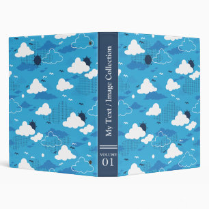 Fluffy Cloud Sunny Blue Sky Pattern Binder