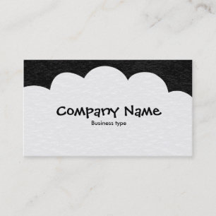 Fluffy Clouds - Black Business Card