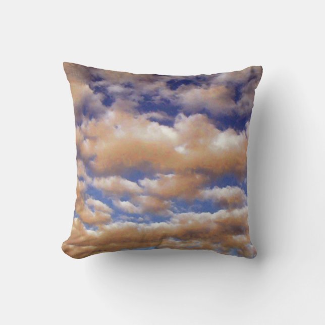 Fluffy Clouds by Alexandra Cook Throw Pillow (Front)