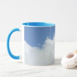 Fluffy Clouds in Bright Blue Sky Mug