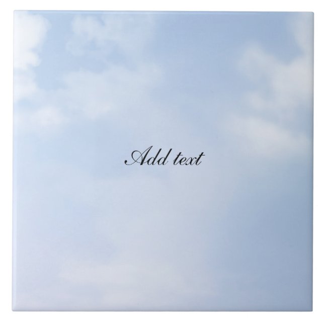 Fluffy clouds, pastel blue sky TEMPLATE Tile (Front)