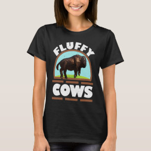Fluffy Cows Wildlife Animal Bull Bison  Buffalo T-Shirt