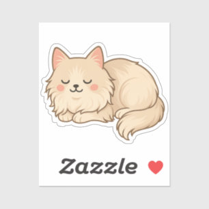 Fluffy Cream Persian Cat Sleeping