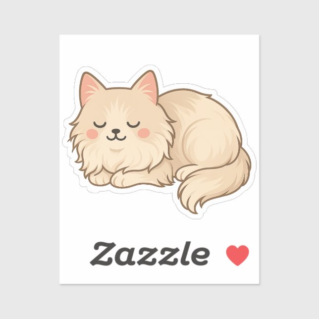 Fluffy Cream Persian Cat Sleeping (Sheet)