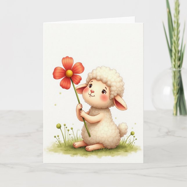 Fluffy Creature Birthday Card (Front)