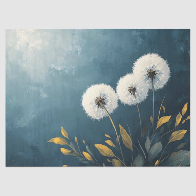 Fluffy Dandelions Painting Decoupage Tissue Paper (Front)