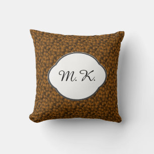 Fluffy DIY Nature Colours Custom Monogram Throw Pillow