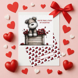 Fluffy Dog Valentine Card for Kids