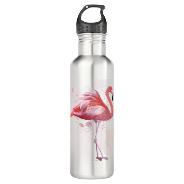 Fluffy Flamingo 710 Ml Water Bottle (Front)