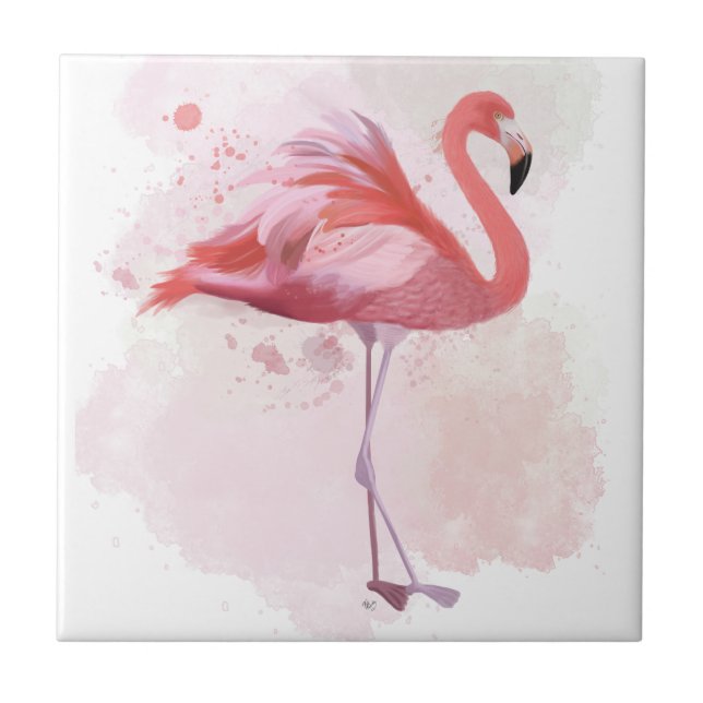 Fluffy Flamingo Tile (Front)