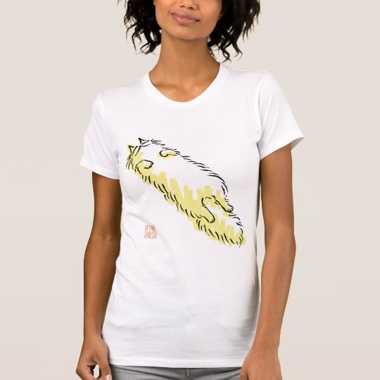 Fluffy Flop Cat (Yellow dot) T-Shirt